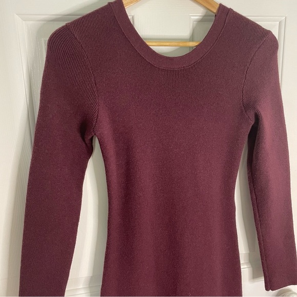 Eudon Choi Collective Elegant Burgundy Fringe Sweater Dress Size XS academia - Picture 2 of 6